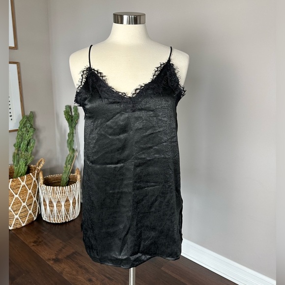 L Love Tops - Lace Layering Sexy Camisole Cami Tank Romantic Evening Date Night Office Black L